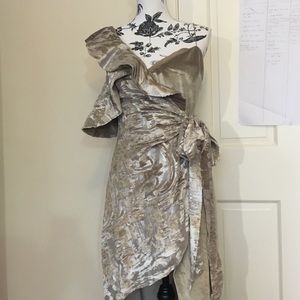 Self-portrait velvet asymmetric wrap dress NWT